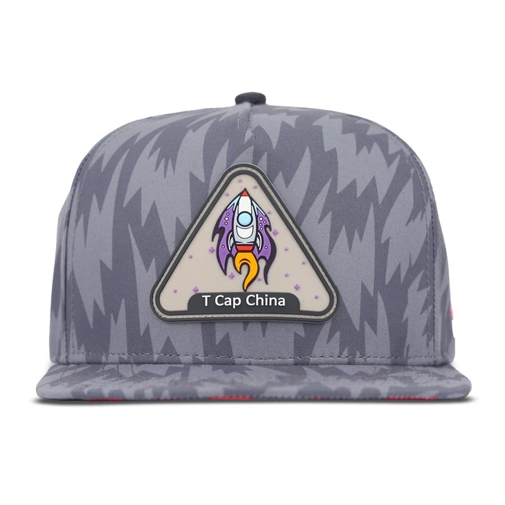Light Gray Triangular-shaped Rocket Badge Snapback Cap