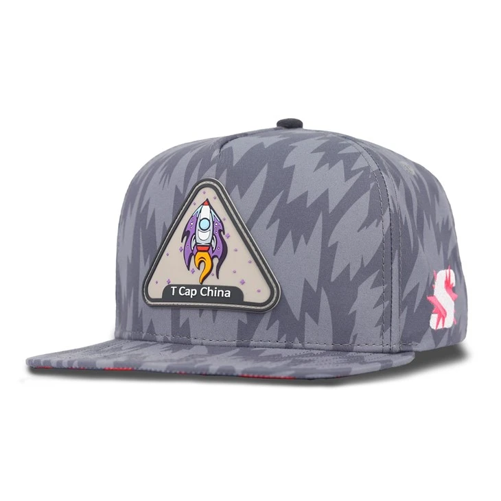 Light Gray Triangular-shaped Rocket Badge Snapback Cap